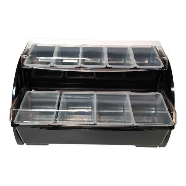 DISPENSADOR POLICARBONATO DOBLE CONDIMENTOS BAR 9 DIVISIONES MULTIMENAJE