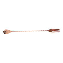 CUCHARA CON TENEDOR BAR INOX. COLOR COBRE 30CM MULTIMENAJE