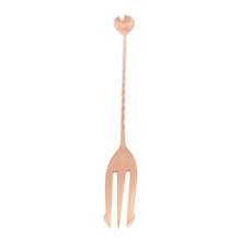 CUCHARA CON TENEDOR BAR INOX. COLOR COBRE 30CM MULTIMENAJE