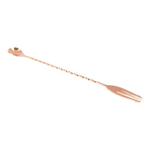 CUCHARA CON TENEDOR BAR INOX. COLOR COBRE 30CM MULTIMENAJE