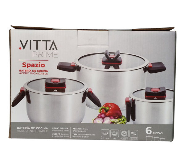BATERIA INOX. 6 PIEZAS VITTA