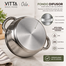 Batería de Cocina 8 Piezas Acero Inoxidable Oslo Vitta