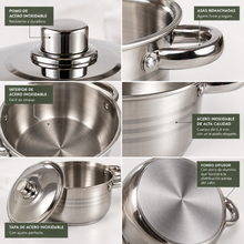 Batería de Cocina 8 Piezas Acero Inoxidable Oslo Vitta