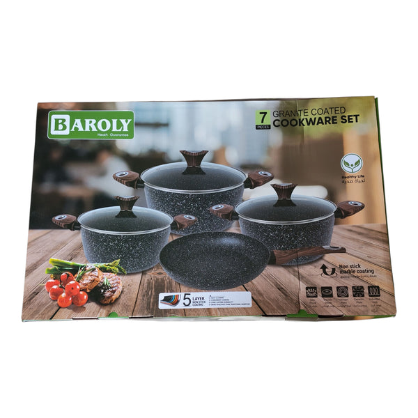 BATERIA INDUCION GRANITO 7PZAS. BAROLY