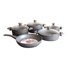 BATERIA INDUCCION ANTIADERENTE GRANITO GRIS 9 PZS. OMS