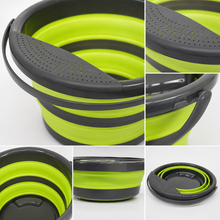 Colador Plegable de Silicona con Recipiente 28,5x24,5 cm - Multimenaje