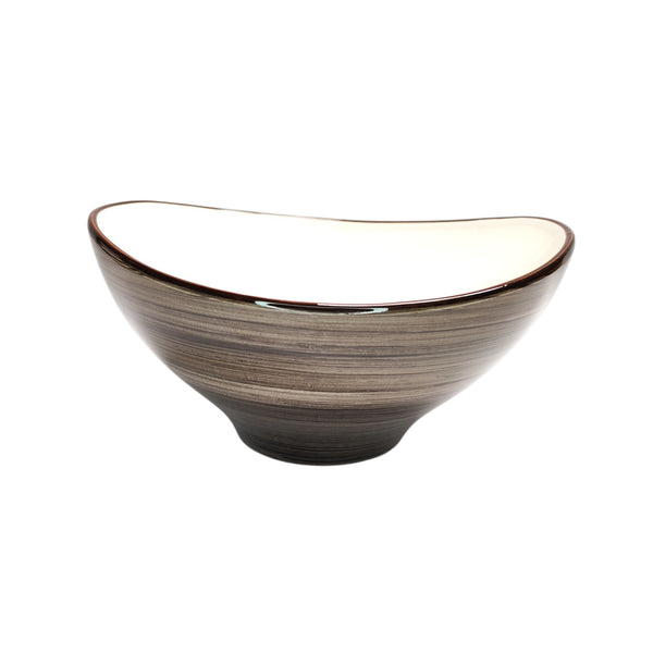 ENSALADERA OVAL PORCELANA CAFE GRISACEO 23,5X22X11,8CM MULTIMENAJE