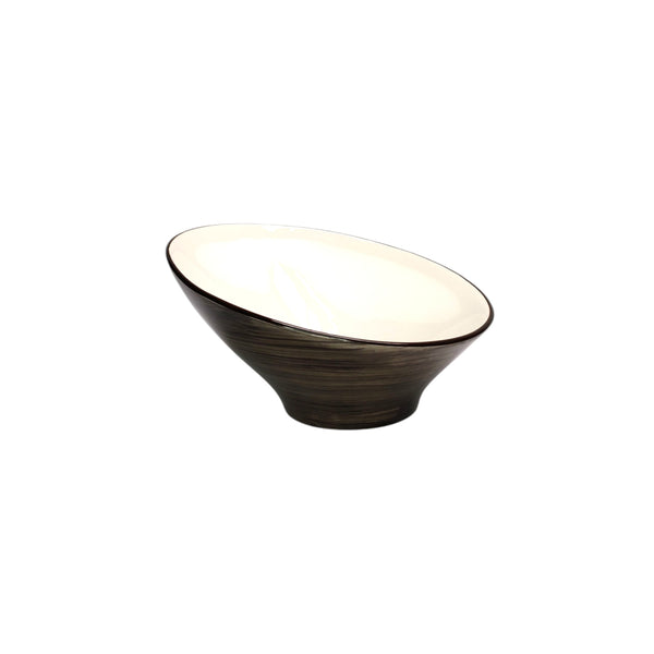 ENSALADERA CONICA PORCELANA CAFE GRISACEO 23X22,5X12CM MULTIMENAJE