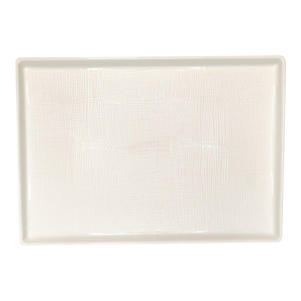 BANDEJA RECT. PORDELANA BLANCA 35,5X25X2,3CM MULTIMENAJE