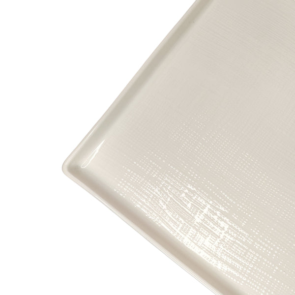 BANDEJA RECT. PORDELANA BLANCA 41X18,6X3CM MULTIMENAJE