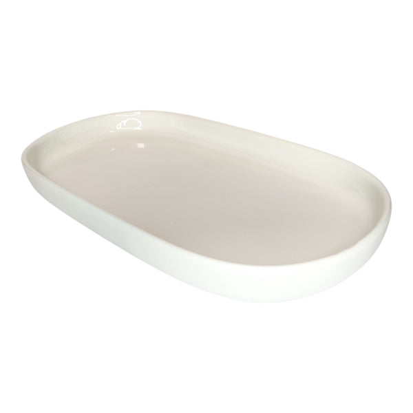 FUENTE OVAL PORCELANA BLANCA 30,8X27X3CM MULTIMENAJE