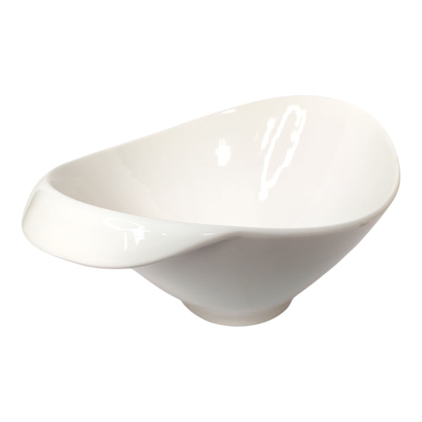 FUENTE HONDA OVAL PORCELANA BLANCA 33X21X10,5CM MULTIMENAJE