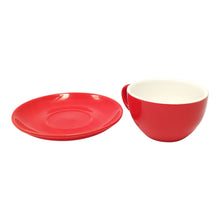 TAZA DESAYUNO CON PLATILLO 300ML ROJA MULTIMENAJE