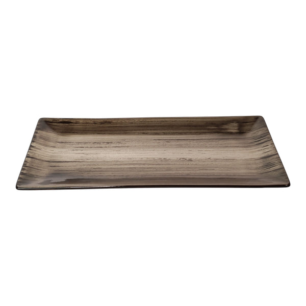 PLATO RECT. PORCELANA CAFE GRISACEO 24,4X10 MULTIMENAJE