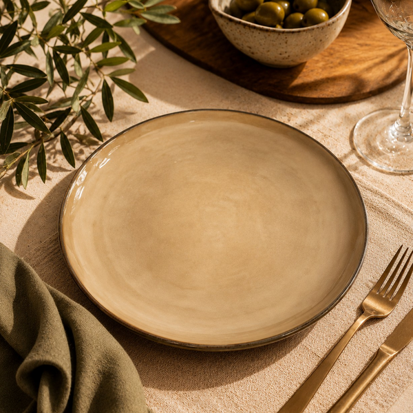 PLATO BASE CERAMICA BEIGE 27,3CM MULTIMENAJE