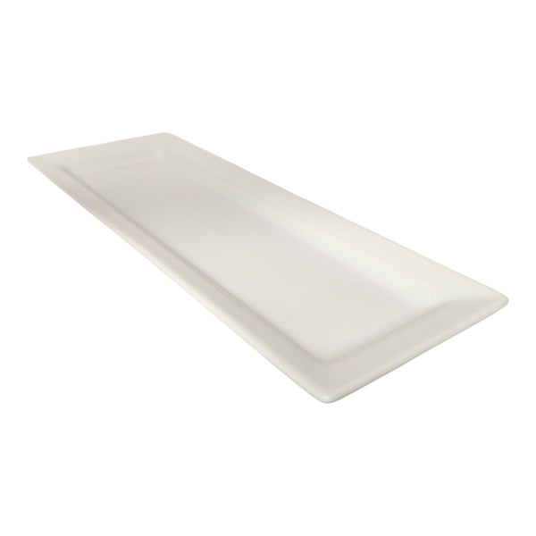 PLATO RECTANGULAR PORCELANA BLANCA 24X6 CM MULTIMENAJE