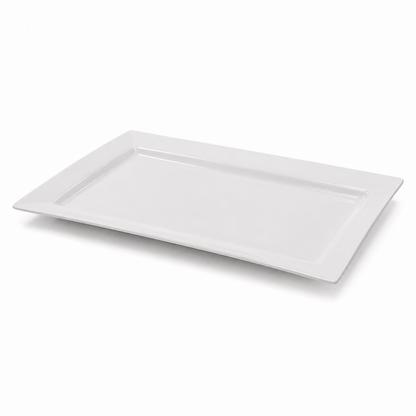 Plato Rectangular Porcelana Blanca 36x18 cm - Multimenaje