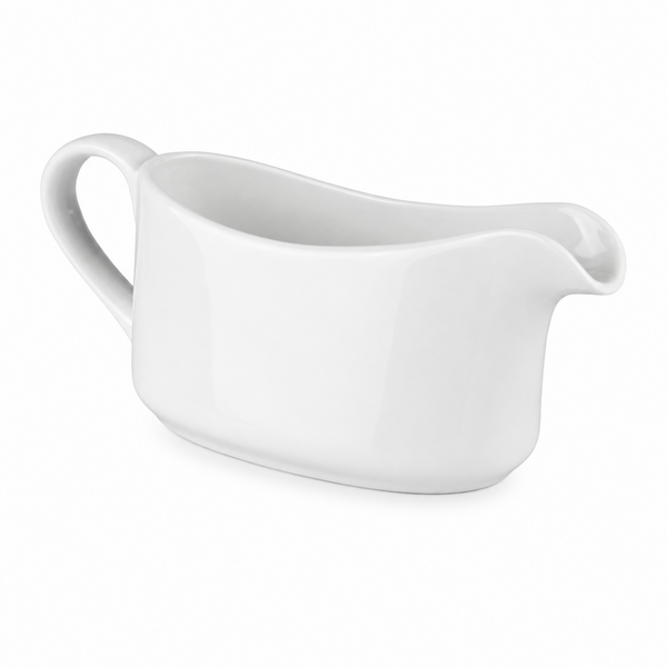 Salsera de Porcelana Blanca con Asa 24x10x10 cm - Multimenaje