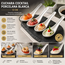 Cuchara Cocktail Porcelana Blanca 13cm Multimenaje