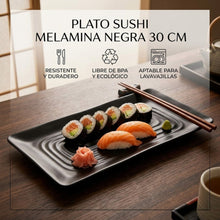 Plato Sushi Melamina Negra 30Cm Multimenaje