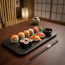 Plato Sushi Melamina Negra 29x13Cm Multimenaje