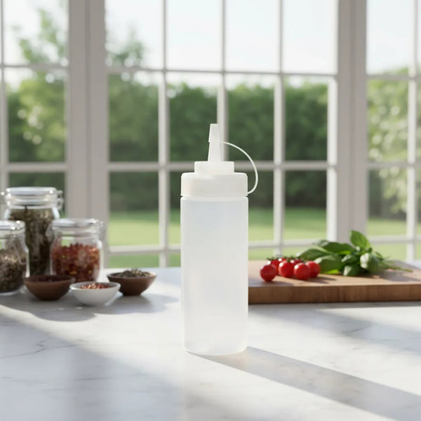 Botella Graduada Para Salsas Plastico Transparente 24oz 690ml - Multimenaje
