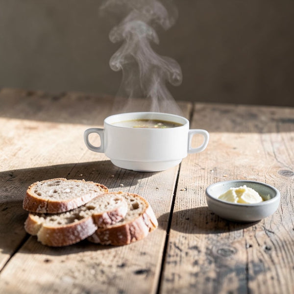 Taza Consomé Apilable Policarbonato Blanco 350cc 10,5X6CM - Multimenaje