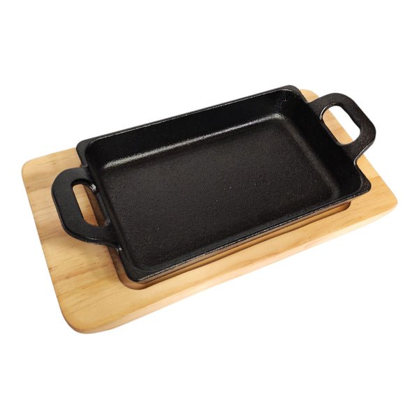 PLATO RECTANGULAR HIERRO FUNDIDO CON BASE 11,8X19,8 MULTIMENAJE