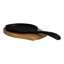 FAJITA HIERO FUNDIDO CON BASE MADERA 28X16 MULTIMENAJE