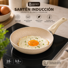 Sarten Induccion Granito Blanco 16x3,5cm Multimenaje