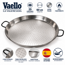 Paellera Acero Pulido 60 cm 20 Porciones - Vaello La Valenciana