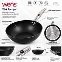 Wok Antiadherente de Aluminio Forjado para Inducción 26 cm Pompei Wens