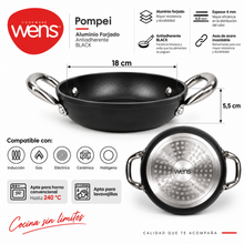 Paila Antiadherente de Aluminio Forjado para Inducción 18 cm Pompei Wens