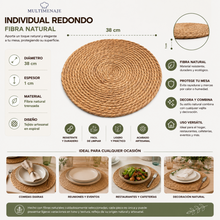 Individual Redondo Fibra Natural 38 cm - Multimenaje