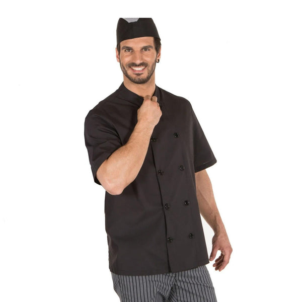Chaqueta Chef Negra Con Respirador Talla XXXL - Multimenaje
