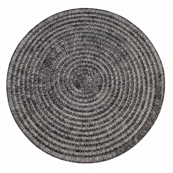 Individual de Mesa Redondo PVC Gris Trenzado 38 cm Multimenaje
