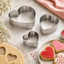 Cortador Galletas Corazón 3 Piezas Acero Inoxidable - Multimenaje