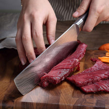 Cuchillo Hammer Cleaver Acero Inox. Mamngo De Madera Cafe 18cm - Seki