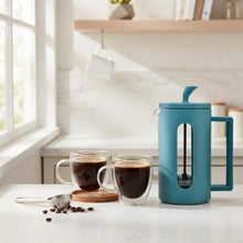 Cafetera Embolo Roma Celeste 600ml Oroley