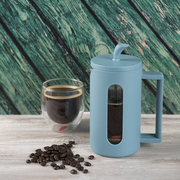 Cafetera Embolo Roma Celeste 600ml Oroley