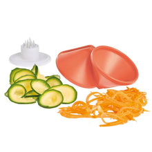CORTADOR DE VEGETALES DOBLE COLOR NARANJO - METALTEX
