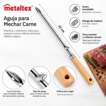Aguja para Mechar Carne Acero Inoxidable 22 cm Metaltex