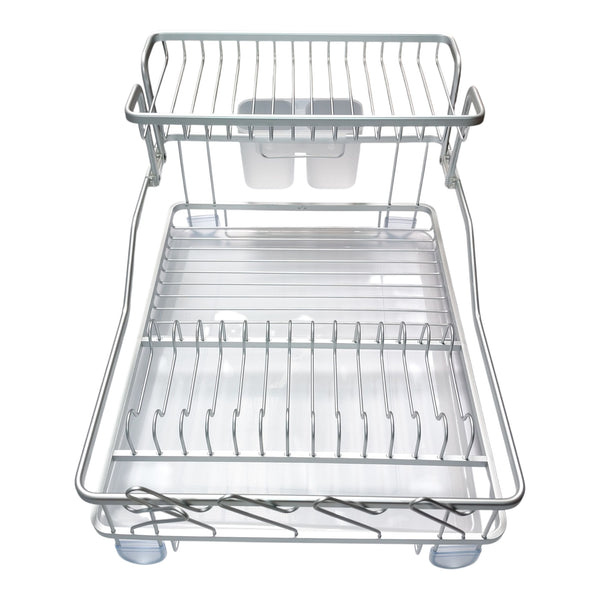 SECADOR DOS NIVELES ALUMINIO CON BANDEJA 45,5X34,5X27,5CM MULTIMENAJE