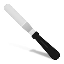 Espatula Pastelera Inclinada Acero Inoxidable Con Mango Plastico Negro 25cm - Multimenaje
