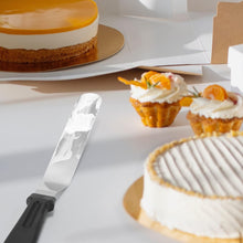 Espatula Pastelera Inclinada Acero Inoxidable Con Mango Plastico Negro 25cm - Multimenaje