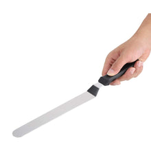 Espatula Pastelera Inclinada Acero Inoxidable Con Mango Plastico Negro 25cm - Multimenaje
