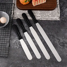 Espatula Pastelera Lisa Acero Inoxidable Con Mango Plastico Negro 25cm - Multimenaje