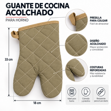 Guante de Cocina Acolchado para Horno 33 cm Beige Multimenaje