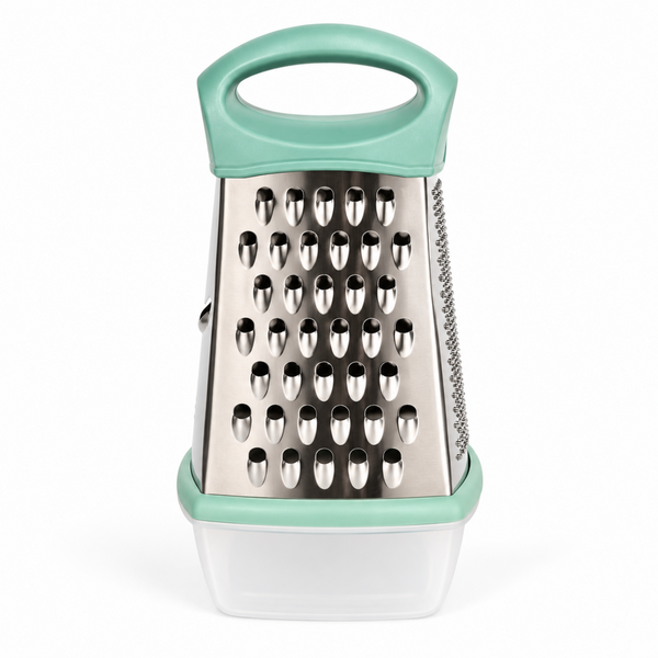 Rallador de Cocina 4 Caras Acero Inoxidable con Recipiente - Multimenaje