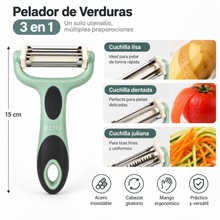 Pelador de Verduras 3 en 1 Acero Inoxidable 15 cm - Multimenaje